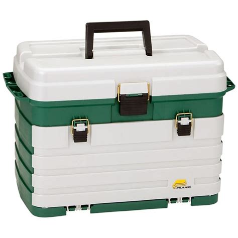 plano 4-drawer green metallic/silver tackle box|plano guide tackle box.